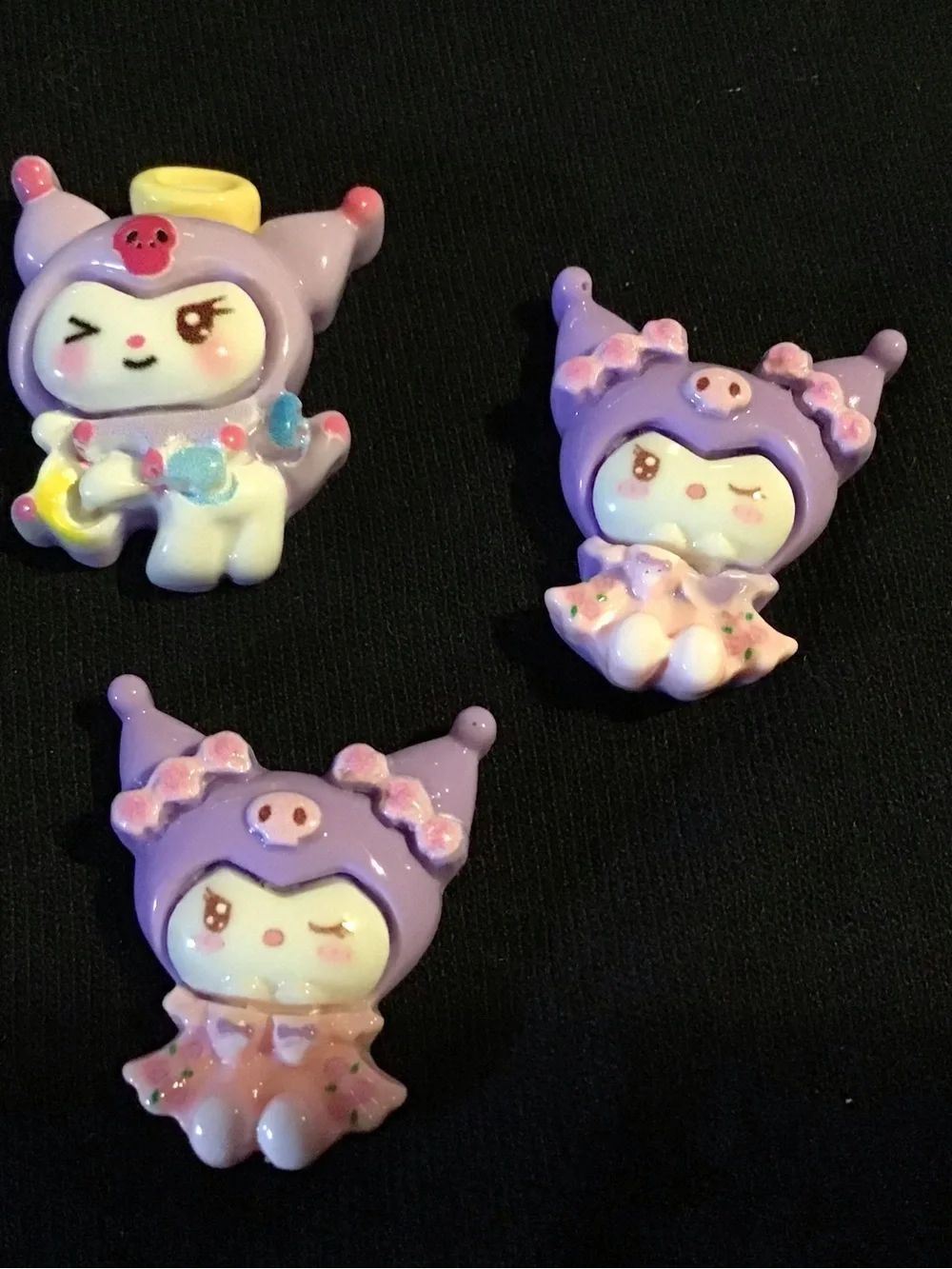 Kawaii Purple Character mini magnet set - Cute Pastel Embellishments